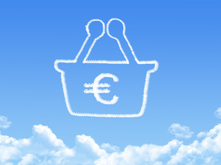 euro sign in basket cloud shape