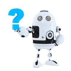 Obraz na płótnie Canvas Robot with question mark. Isolated. Clipping path