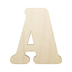 One letter of wooden alphabet isolated on white