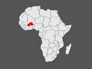 Map of worlds. Burkina Faso.