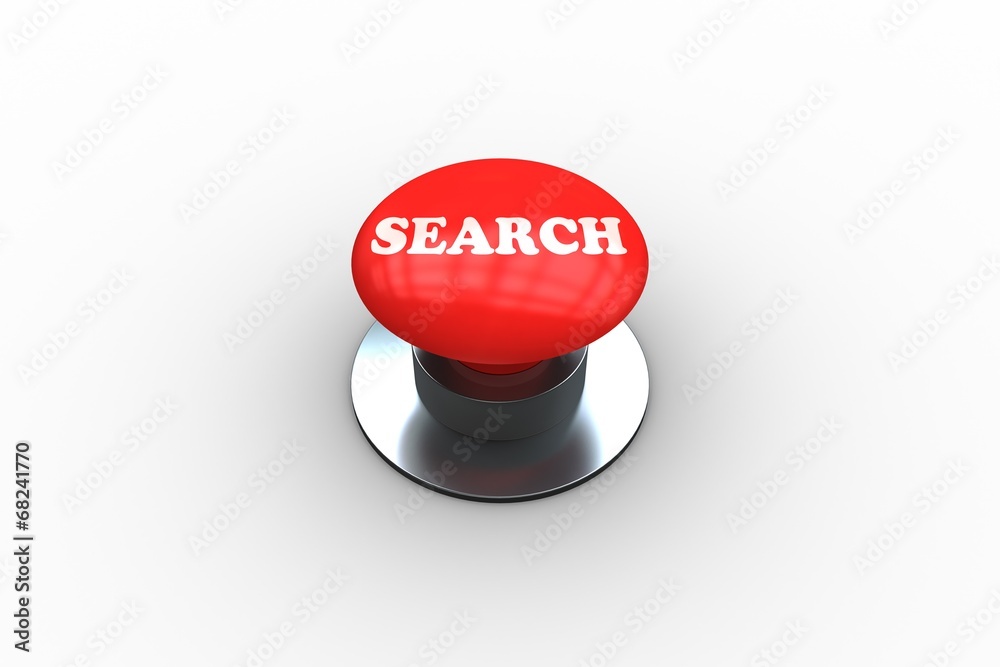 Poster Search on digitally generated red push button