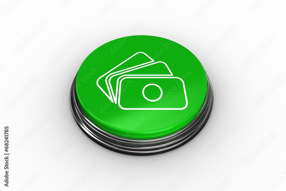 Poster composite image of money graphic on button