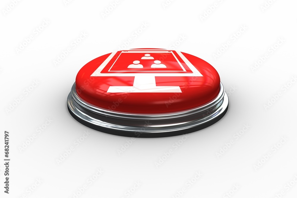 Poster Composite image of red button