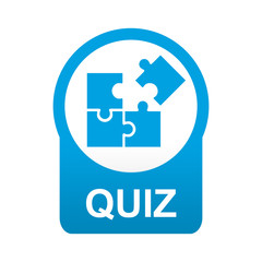 Etiqueta tipo app azul redonda QUIZ