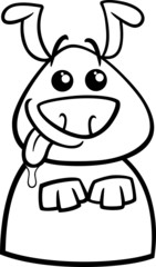 hungry dog cartoon coloring page