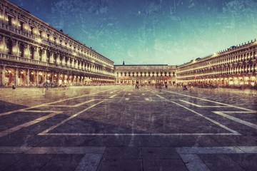 Plac San Marco w Wenecji w stylu retro