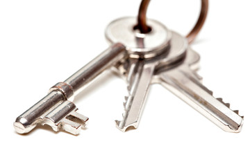 Keys on a white background