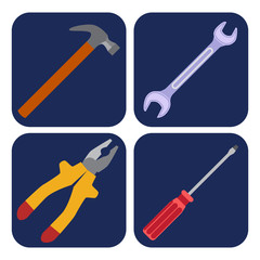 icons set of craft, tools