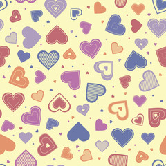 Seamless pattern with hearts