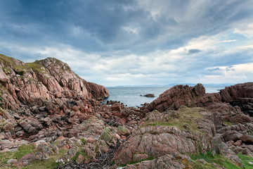 Pink granite rocks on Mull, Scotland
