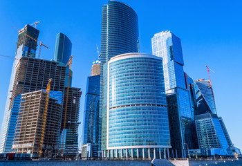 Fototapeta na wymiar Skyscrapers of business center in Moscow