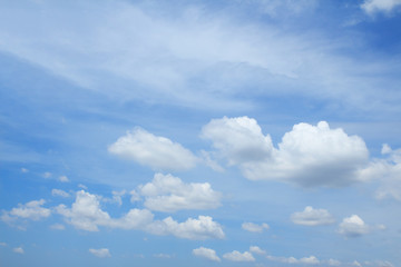 Blue sky and big white cloud background