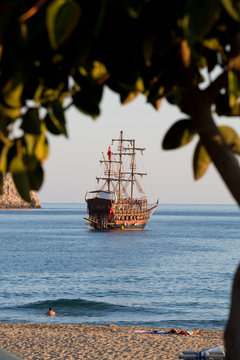 Alanya - The Pirate Ship At The Beach Of Cleopatra