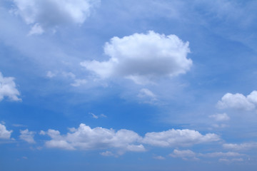Naklejka na ściany i meble Blue sky and big white cloud background