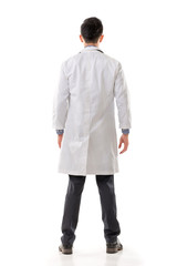 Rear view of Asian medical doctor