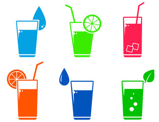 colorful cocktail set