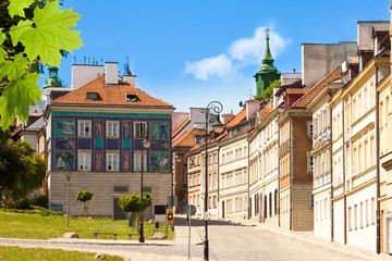 Naklejka premium Street in Warsaw old town