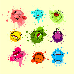 Cool colorful collection of dead monsters