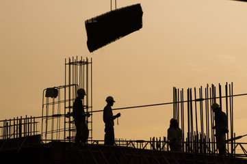 Silhouette of Construction Worker