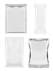 aluminum white bag package food template
