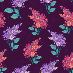 Seamless background with bouquets of wildflowers.