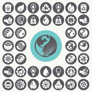Environment icons set. Illustration eps10