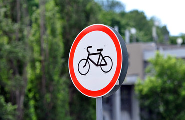 Road sign for cyclists