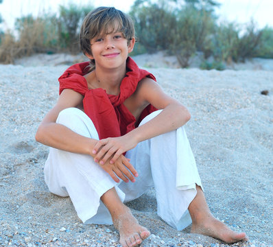 Happy boy on the beach