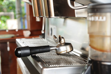 coffee machine preparing cup of coffee