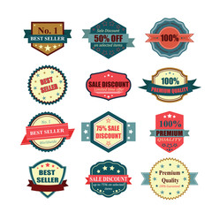 Set of vintage badges and labels. Illustration eps10
