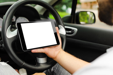 Car driver with the Tablet PC