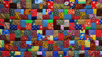 background of colorful pieces of fabric