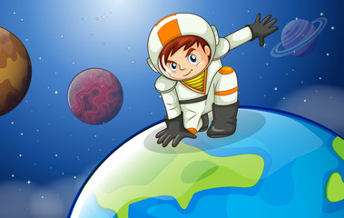 A man above the Earth © blueringmedia