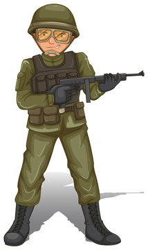 A brave military soldier