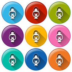 Camping lamp icons