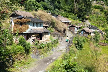 Deurstickers Beautiful village in guerrilla trek - western Nepal © Daniel Prudek