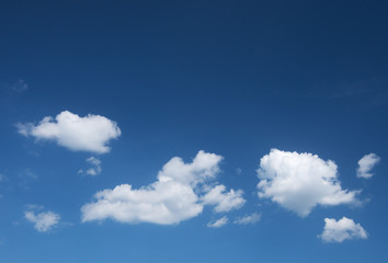 White clouds in blue sky.