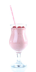 Delicious berry smoothie isolated on white