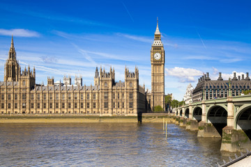 Fototapeta na wymiar London, Big Ben and houses of parliament
