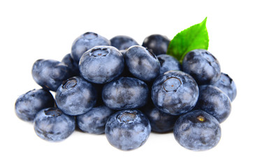 Delicious blueberries isolated on white