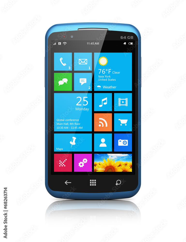Aufkleber modern smartphone with touchscreen interface