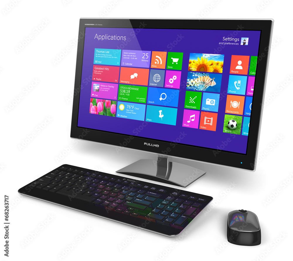 Aufkleber Desktop computer with touchscreen interface
