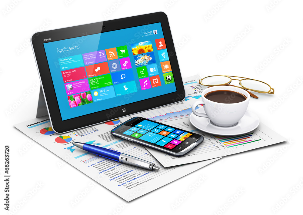 Poster Tablet computer and business objects