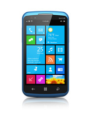 Modern smartphone with touchscreen interface