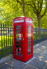 Red phone box, british iconic symbol