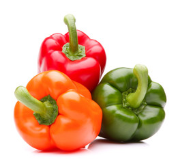 Sweet bell pepper isolated on white background cutout