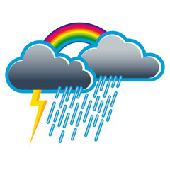 Gewitterschauer, Regenbogen, Wetter, Meteorologie, Pfade