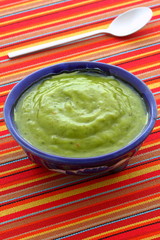 Delicious mexican guacamole dip