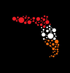 Florida dot and lines map image logo