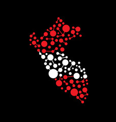 Peru dot and lines map image